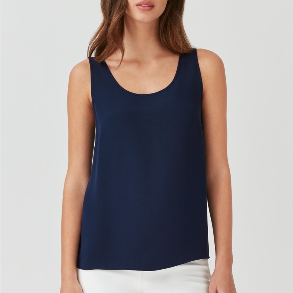 Cuyana Silk Tank – Navy